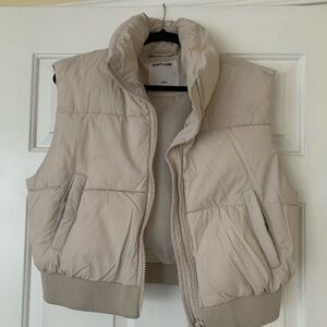 Women's Cream Puffer Mini Vest